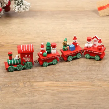  НОВ весела Коледа Дървен Влак Украшение Коледна Украса За Дома, Подарък от Дядо Коледа Натал Навидад Ноел нова година Коледен Декор