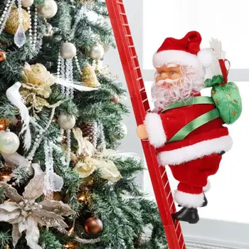  Нов Коледа Дядо Коледа Електрически Изкачване На Стълби Подвесное Украса Украса на Коледната Елха Забавни Фестивални партита Детски подаръци