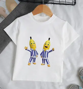  Нова лятна детска тениска с къс ръкав Пижами Банан Карикатури Тениска за момчета и момичета и момчета Блузи, Ризи Детска тениска Новост