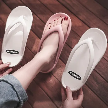  Нови чехли Дамски летни дрехи на дебела подметка корейски джапанки за двойки Плажната обувки, Джапанки