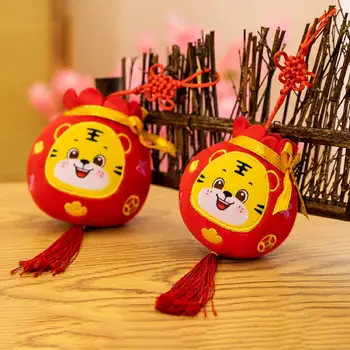  Новост Щастлива Чанта Тигър 2022 Китайската Нова Година Талисман Мека Играчка Висулка Подаръци За Рожден Ден