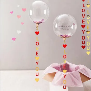  ОБИЧАМ ТЕ Книжен Венец направи си САМ Сватбена стая Окачените балони Овесени ядки Банер Свети Валентин Сватбени Декорации за партита Доставка
