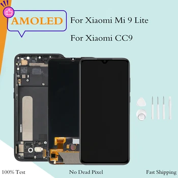  Оригиналният Super AMOLED за Xiaomi CC9 LCD дисплей с сензорен екран Дигитайзер за Xiaomi MI 9 Lite LCD дисплей M1904F3BG Ремонт Без мъртви пиксели