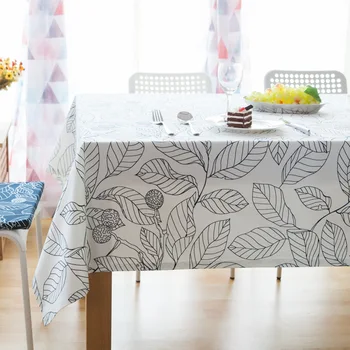  Памучен бяла Покривка с принтом във формата на листа с Правоъгълна Декоративна Домашна защитно покритие за кухненския плот Nordic Mesa