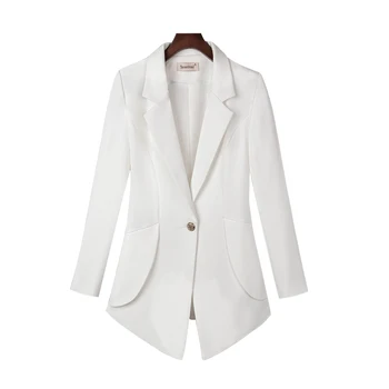  Плюс Размер 6XL 7XL 2020 Женски сако с дълъг ръкав Блейзери на една пуговице Тънки офис дамски якета Дамски блузи Костюм Сако Femme R670