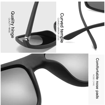  Поляризирани слънчеви очила за мъже Пластмасови Мъжки модни квадратни очила за шофиране, Пътни слънчеви очила за жени UV400 9-JY8213
