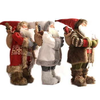  Празнични Подаръци от Висок Клас Реалистичен Снежен Дядо Настолно украшение Предизвикателство Кукла за Коледа 30 45 см Коледна Украса Дядо Коледа