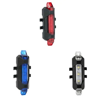  Преносим велосипеден лампа, акумулаторна батерия led задна светлина USB задна светлина предупреждение за сигурност на велосипеди фенер светкавица на задния фенер