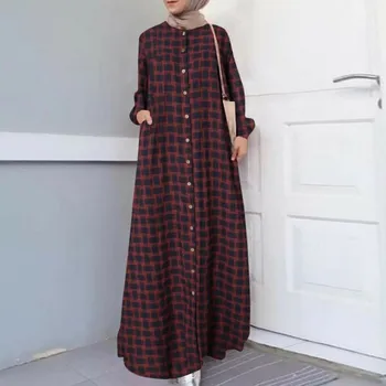  Пролет/Лято 2021 Мюсюлмански Жена с Жилетка Абая Близкоизточен Стил на S-5XL Голям Размер Рокля с дълъг Ръкав Арабската Модни и Ежедневни облекла