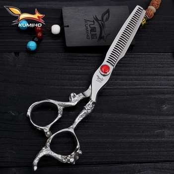  Професионални ножици за коса KUMIHO с дръжка дракон Японски фризьорски ножици от неръждаема стомана 440C за салон 6 инча ПРОДАЖБА