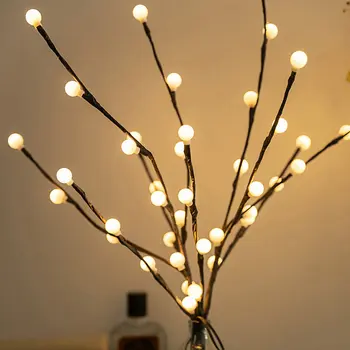  Светъл Градина Цветен LED Лампа от Клони на Върба, Захранван с Батерии 20 Лампи За Декорация на Градината на сайта на Коледно парти