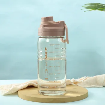  Спортна Бутилка за пиене на вода със сламка Без BPA 1500 Ml Пластмасова бутилка за вода за пиене за вода 1,5 Л