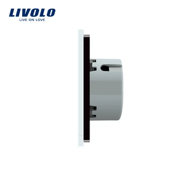  Стандарт на ЕС Livolo, Дистанционно на Ключа, Панел от кристално Стъкло, Стандарт на ЕС,монтиран на стената лампа,Дистанционно Сензорен Прекъсвач+led Индикатор, C702R-1/2/5