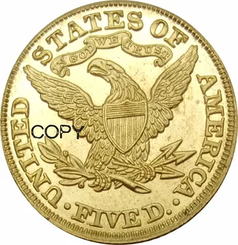  Съединените американски Щати 5 Долара Короната на Свобода на Главата - Половин Орел С мотото 1890 Латунная копирни монета