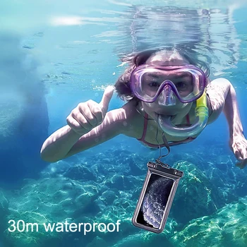  Универсална Водоустойчива чанта за плуване за телефон за iPhone 12 11 Pro Max XR Samsung A51 A52 A72 Xiaomi Redmi Note 10 9 8 Pro Калъф