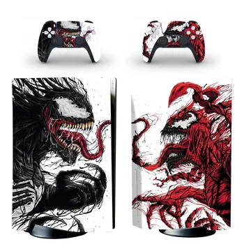  Филмът Venom PS5 Стикер на кожата диск Стикер на Корицата за Конзолата PlayStation 5 и контролери PS5 Стикер на кожата Blue-Ray диск Винил стикер