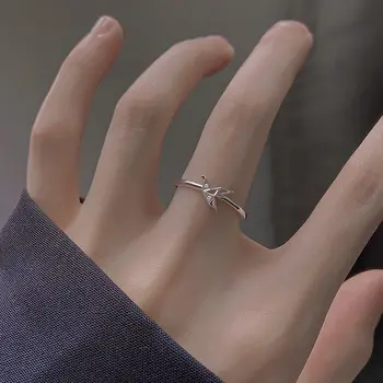  Хиляда хартиени журавлиных на пръстените женски нишевый дизайн лесно луксозно отворен пръстен на показалеца си регулируем приток на прост пръстен пръстен хвостовое