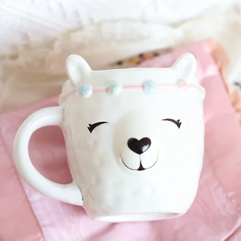  Чай, кафе, чаша керамична чаша мляко от алпака начало декор занаяти предмети за украса на стаята карикатура творчески сладък 3D животно кафеена чаша подарък