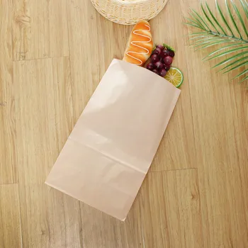  Чанти за хлебни изделия,Крафт Хартиени Торбички за Еднократна употреба За Опаковане на печене, Пакетиране за тостер, Кафе опаковки за бисквити,с Квадратно дъно