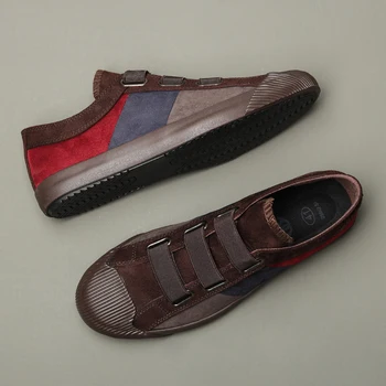  Чисто Нов мъжки вулканизированная обувки от флока Пролетна мода обувки за почивка,износоустойчиви мокасини, Мързеливи разноцветни мъжки обувки на плоска подметка BD9110