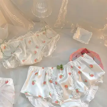  Японски Стил Женствен секси мрежест Дантелено бельо прасковено цветове Дамски летни тънки дишащи шорти с висока талия